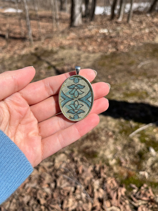 Spring Large Teal Pendant