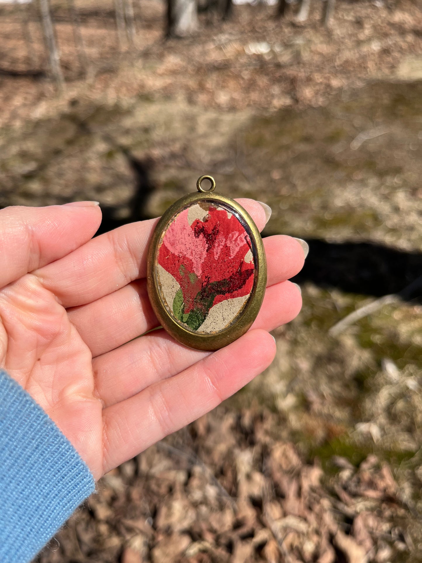 Spring Large Pink and White Florals Pendant