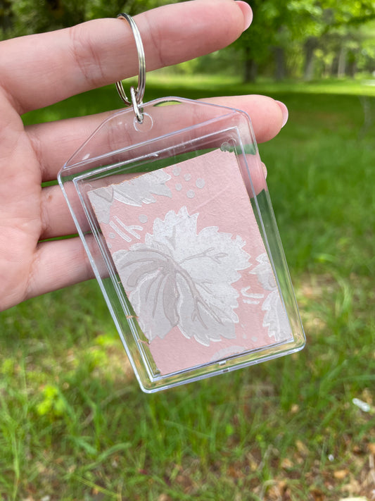 Gray Leaf Keychain