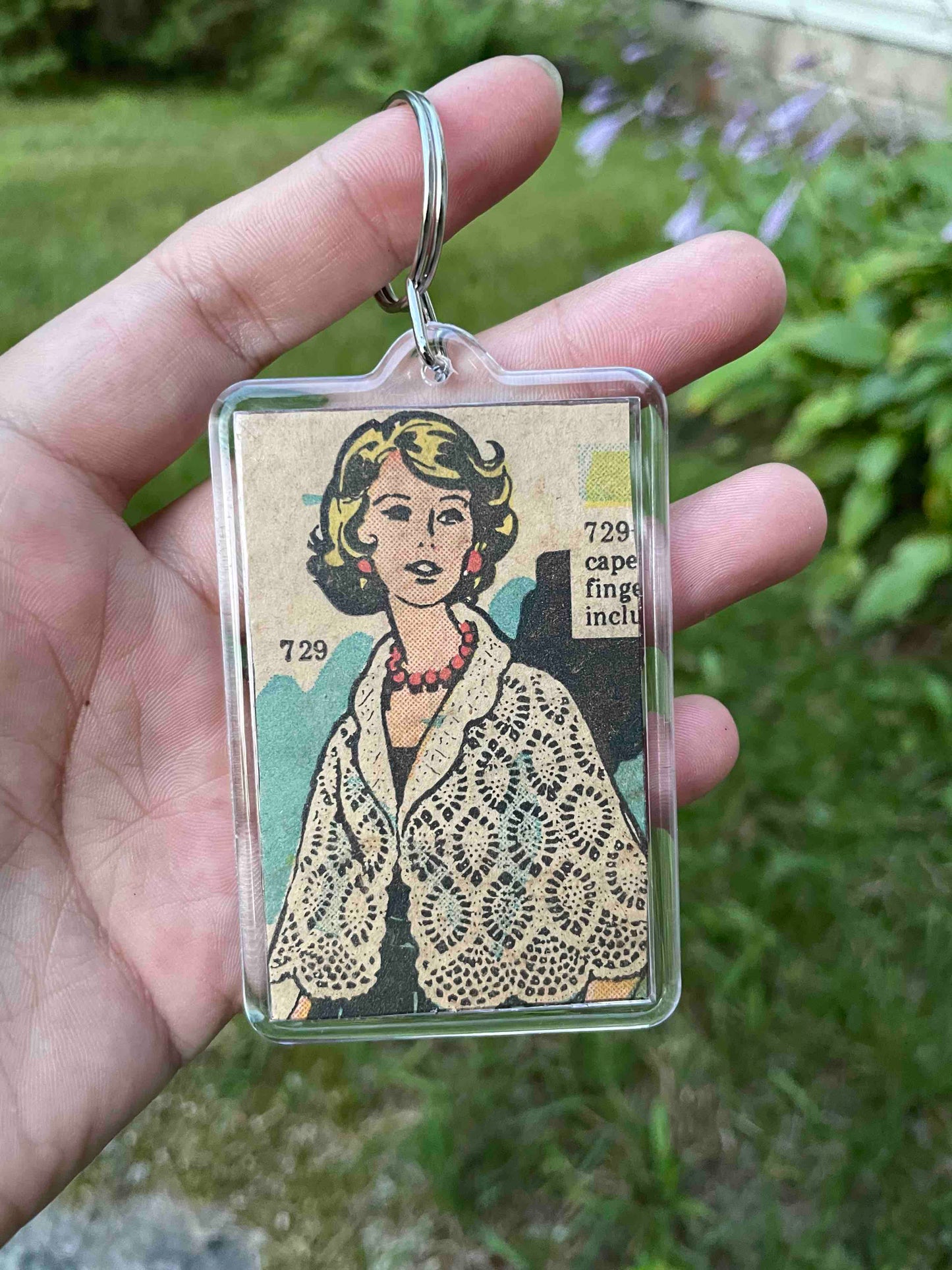 Woman in Lace Keychain