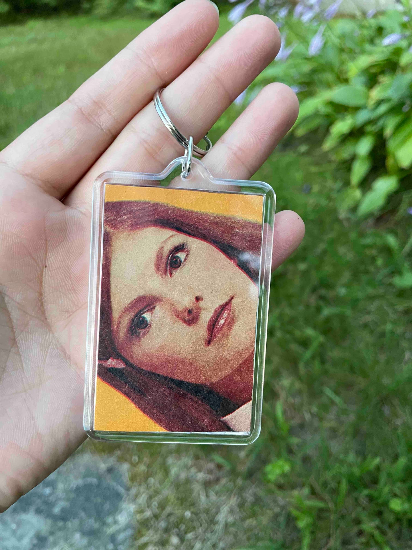 Woman in Orange Keychain