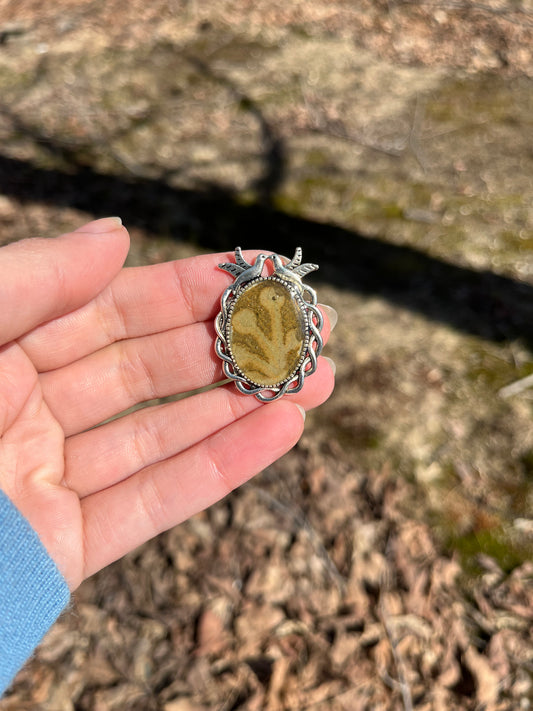 Small Antique Leaf Pendant