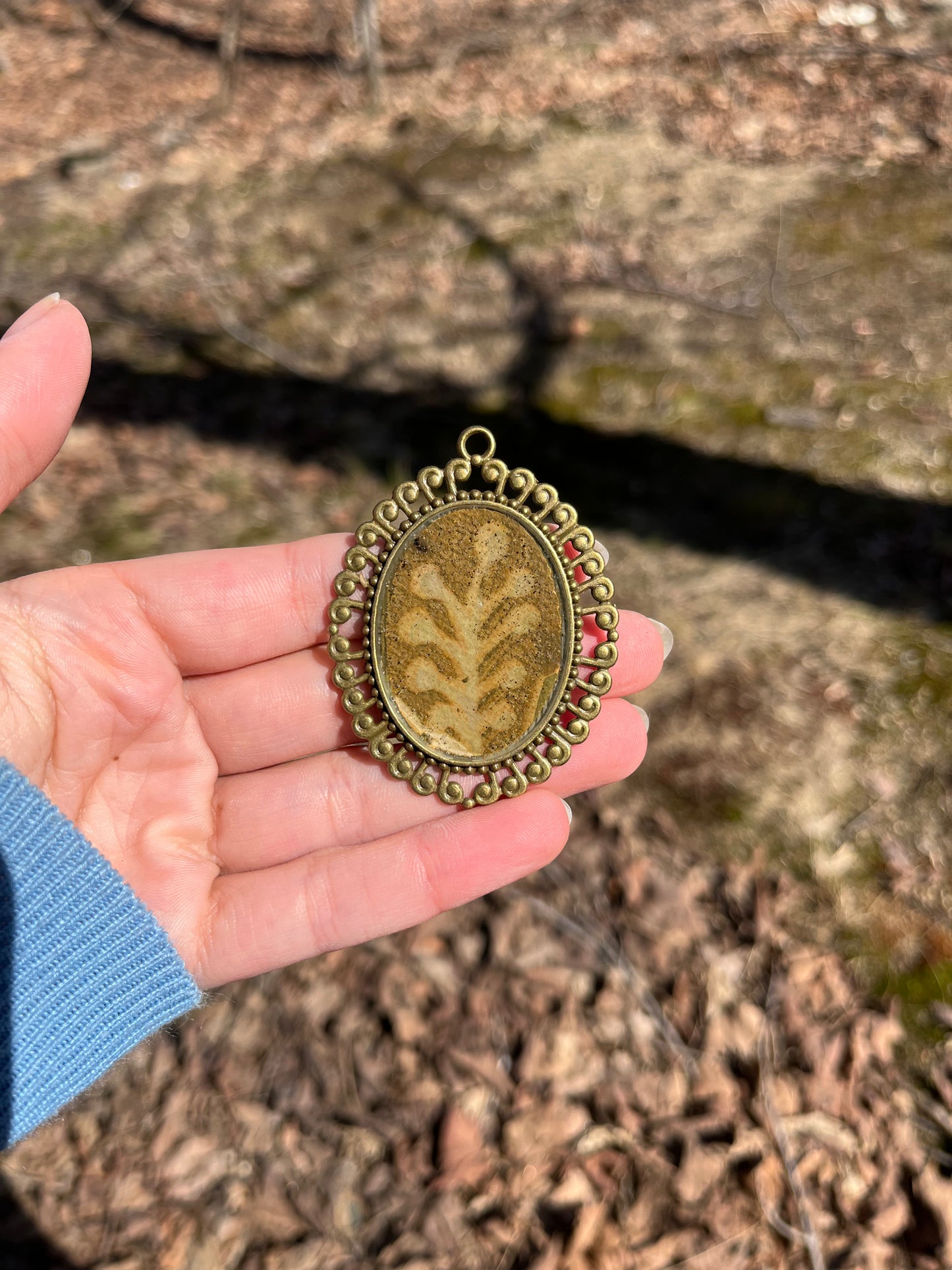 Spring Large Antique Floral Pendant