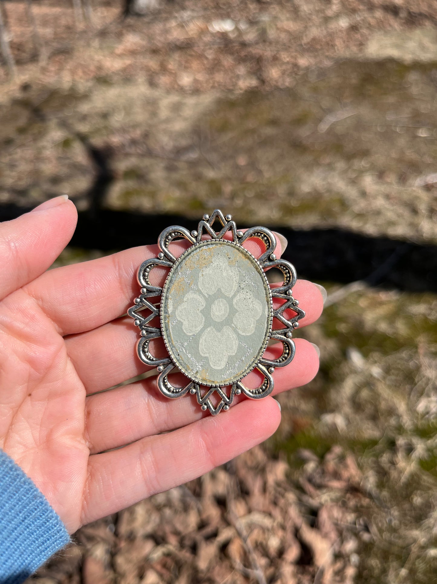 Spring Large Pink and White Florals Pendant