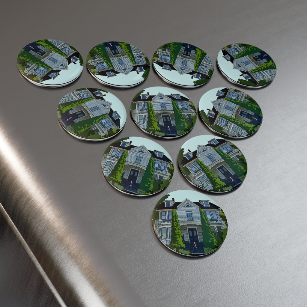 Lone Elm Studios Set Of 10 Glass Button Magnets For Magnetic