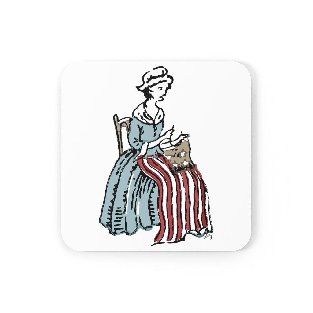 Betsy Ross Cork Back Coaster - July Wallpaper of the Month