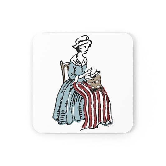 Betsy Ross Cork Back Coaster - July Wallpaper of the Month